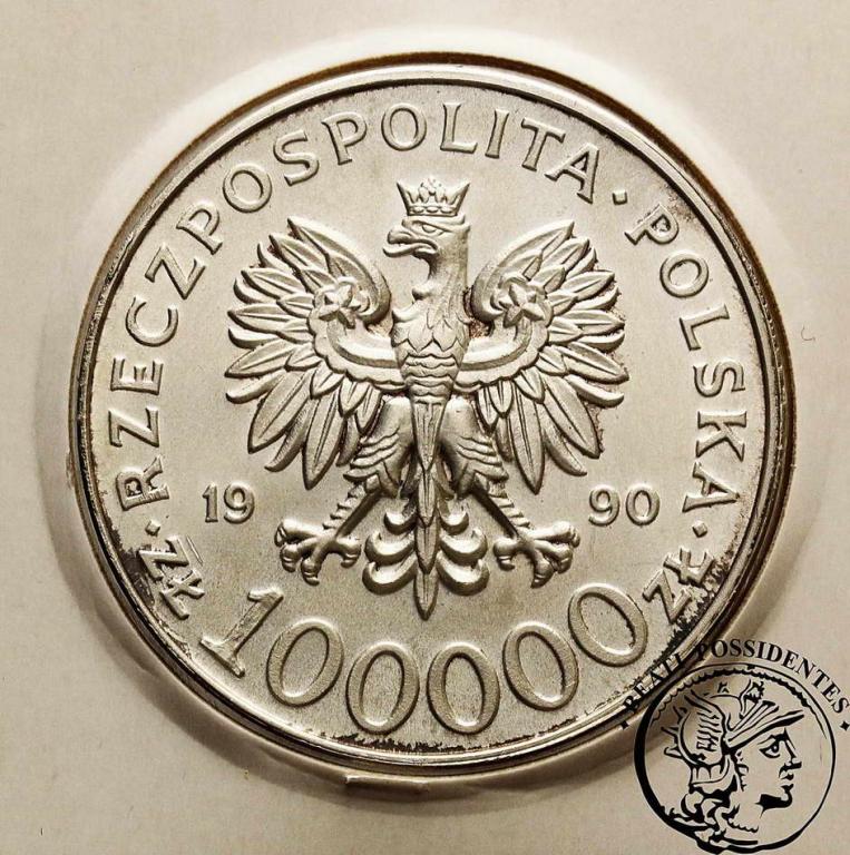 Polska 100 000 złotych 1990 Solidarność typ A st1-