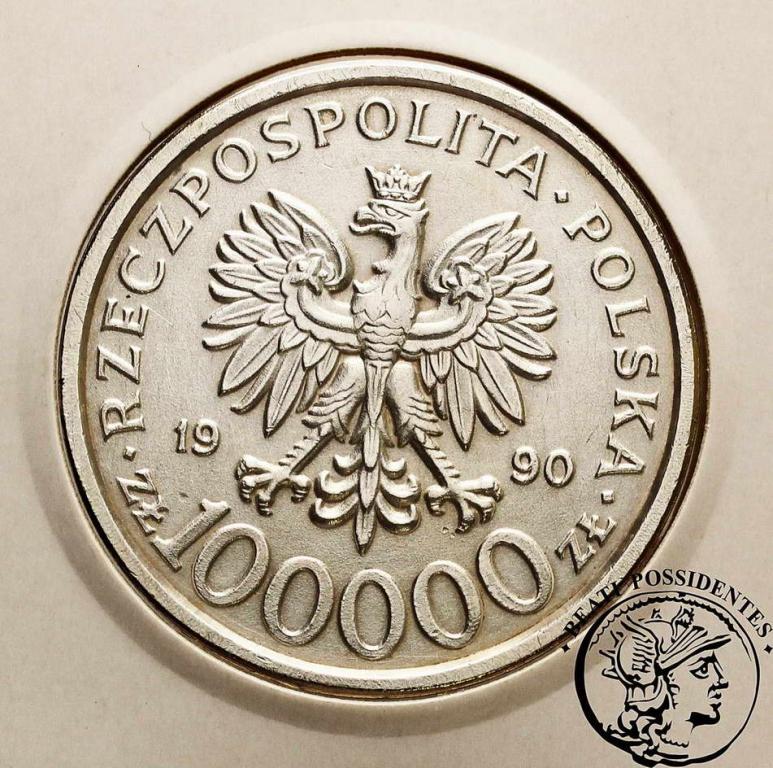 Polska 100 000 złotych 1990 Solidarność typ B st1-