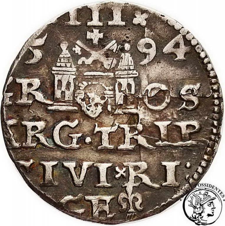 Zygmunt III Waza trojak ryski 1594 st. 3