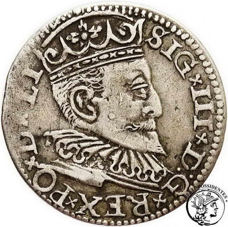 Zygmunt III Waza trojak ryski 1596 st. 3