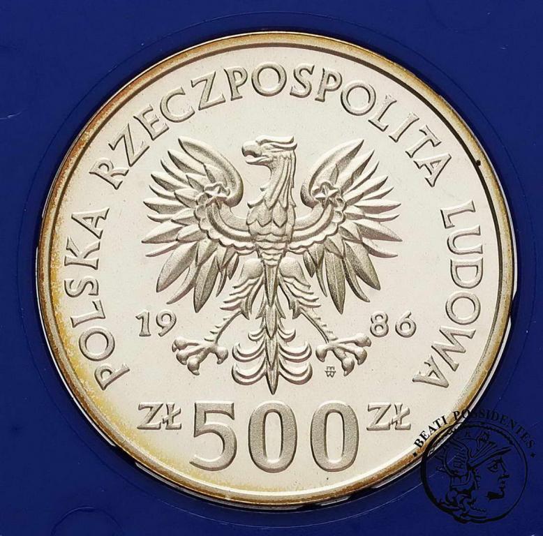 Polska PRL 500 złotych 1986 piłka Meksyk st. L