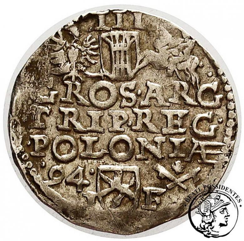 Polska Zygmunt III Waza trojak kor 1594 Poznań st3