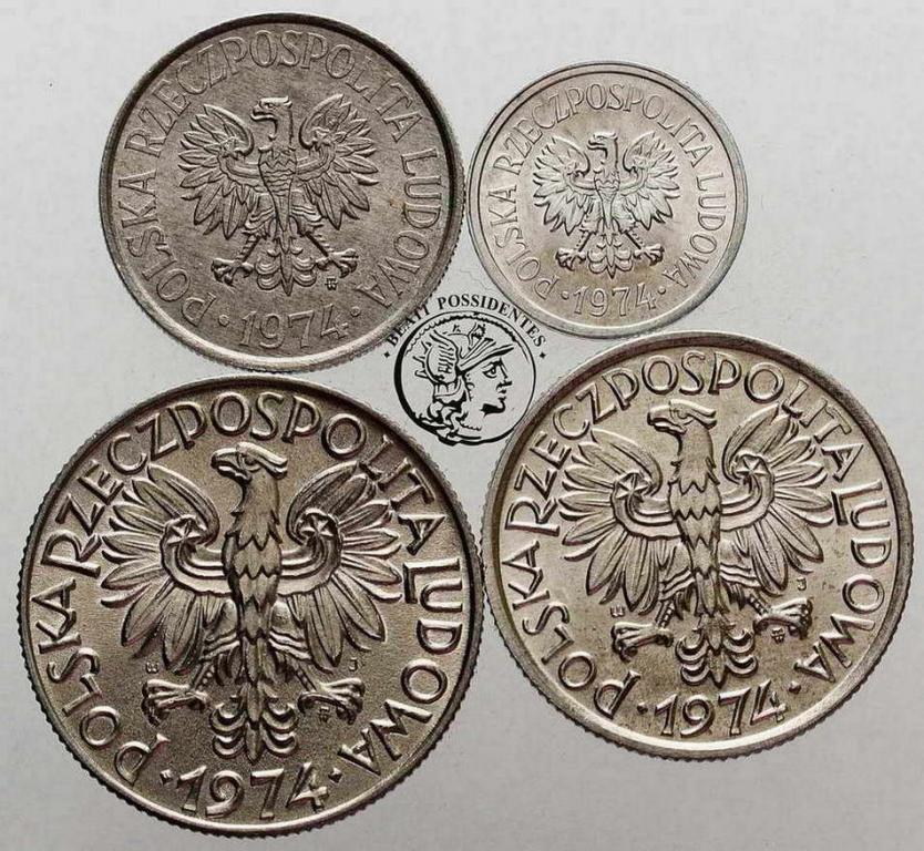 Polska PRL monety Al lot 4 szt. st.1