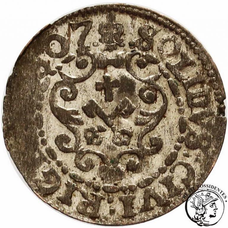 Zygmunt III Waza szeląg ryski 1607 st. 3+