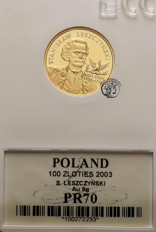 100 złotych 2003 Stanisław Leszczyński GCN PR70