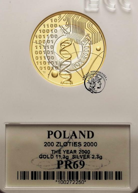III RP 200 złotych 2000 Rok 2000 GCN PR69