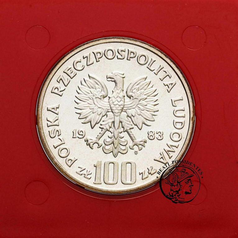 PRÓBA SREBRO 100 złotych 1983 Niedźwiedź st.L