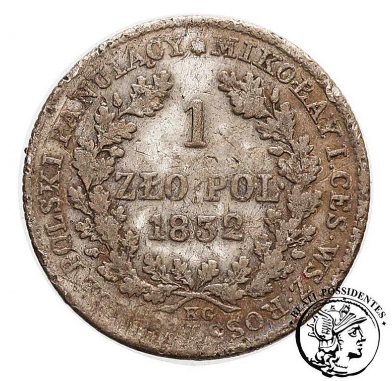 XIX w. 1 złoty 1832 KG st. 4