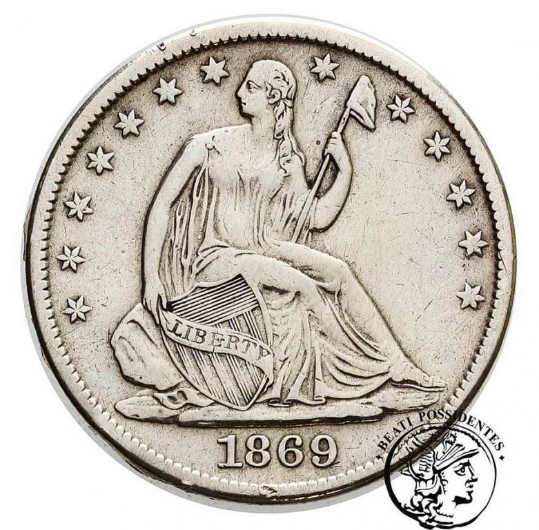 USA 1/2 dolara 1869 S San Francisco st.3