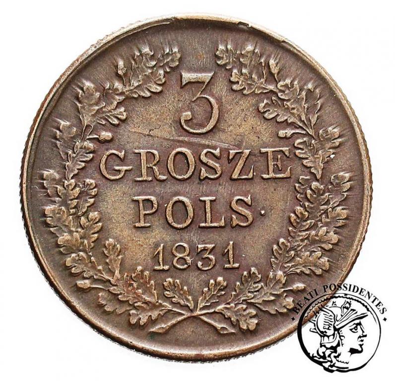 Polska Powstanie Listopadowe 3 grosze 1831 st. 3+