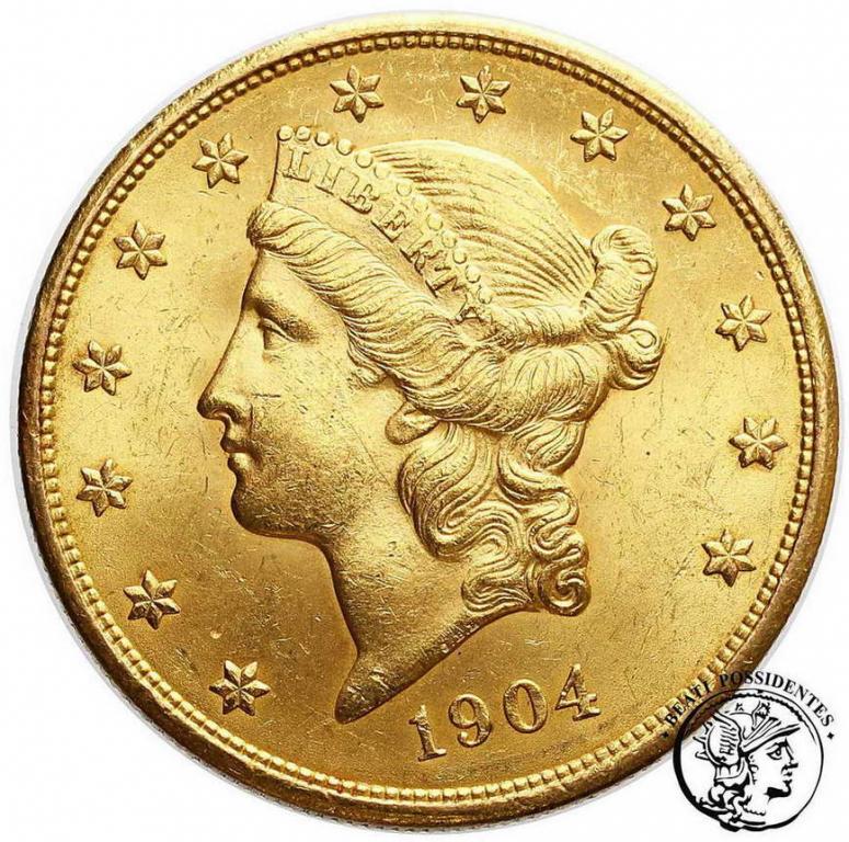 USA 20 $ Dolarów 1902 Philadelphia st.2-