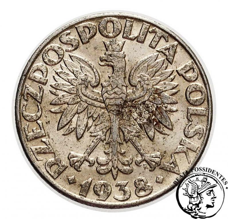 Polska 50 groszy 1938 Nikiel st.3