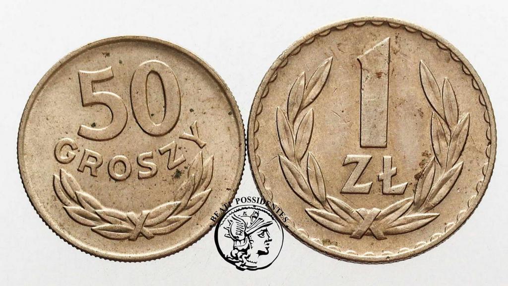 PRL Zestaw 1 złoty i 50 groszy 1949 st. 1/1-