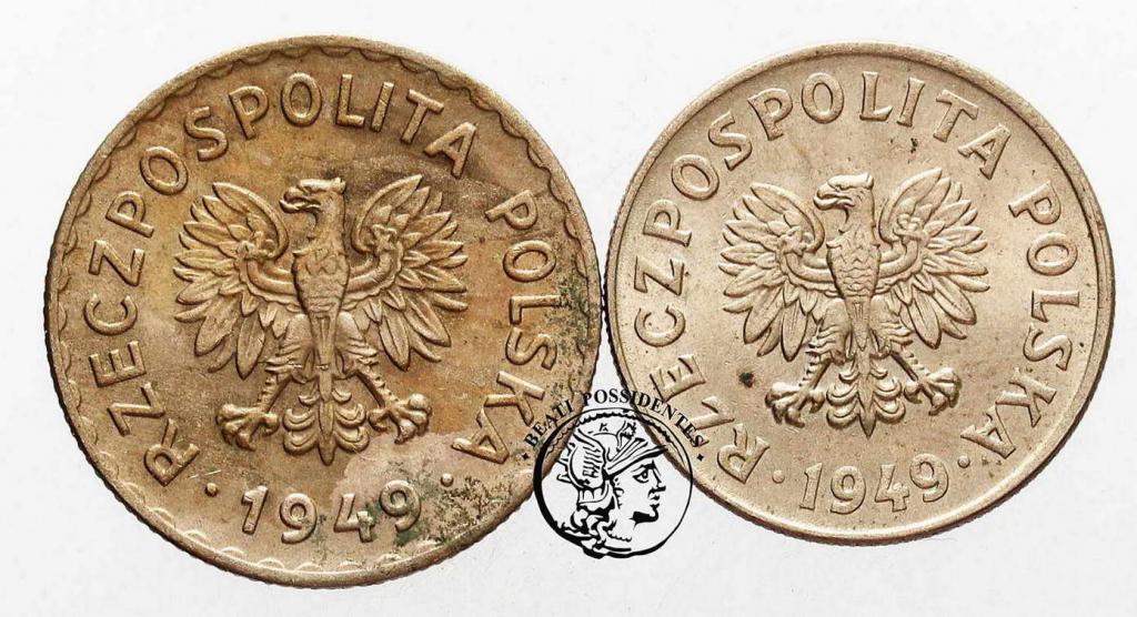 PRL Zestaw 1 złoty i 50 groszy 1949 st. 1/1-