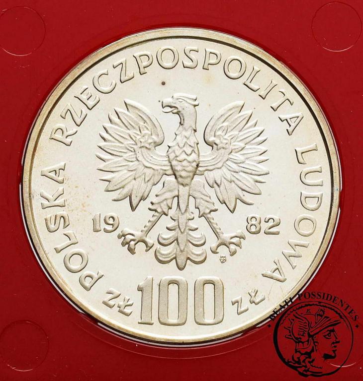 Polska PRÓBA 100 zł 1982 bociany SREBRO st. L