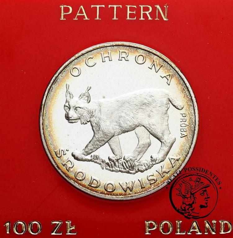 Polska PRÓBA 100 zł 1979 Ryś SREBRO st. L