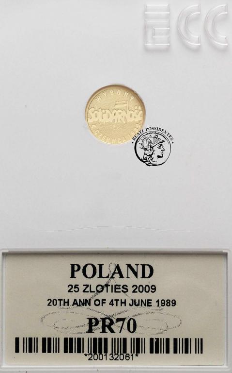 Polska 25 złotych 2009 Czerwiec'89 GCN PR70