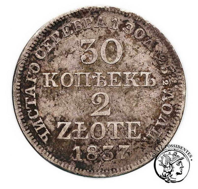 Polska 30 Kop = 2 złote 1837 MW Mikołaj I st. 3-