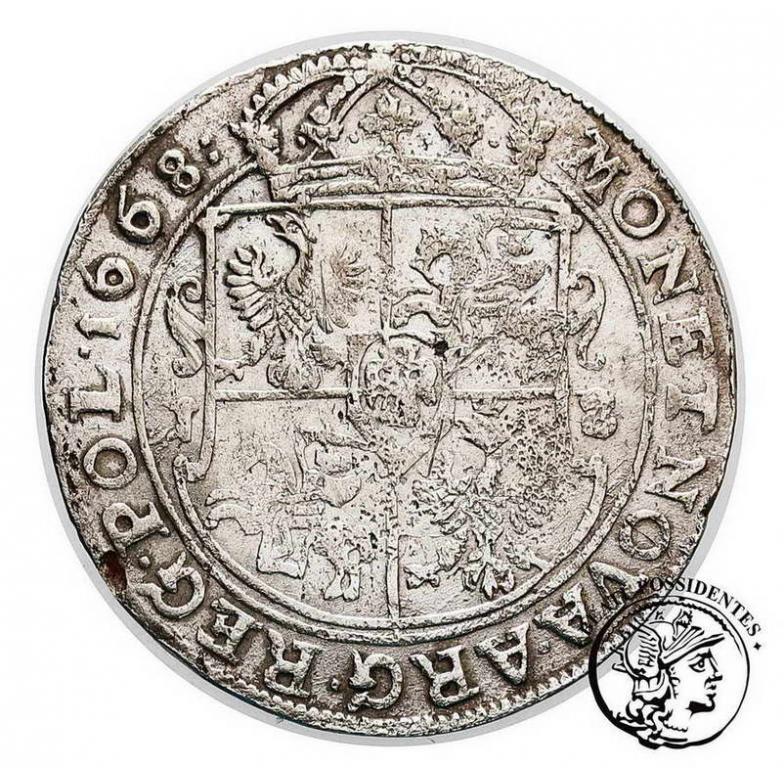 Polska Jan Kazimierz ort kor 1668 Kraków st. 3