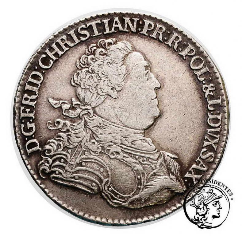Polska Christian gulden 2/3 talara 1763 Lipsk st.3