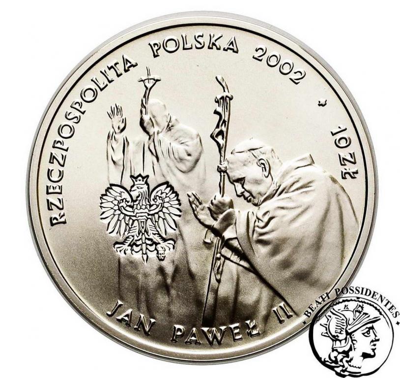 10 złotych 2002 Jan Paweł II Pontifex Maximus st.L