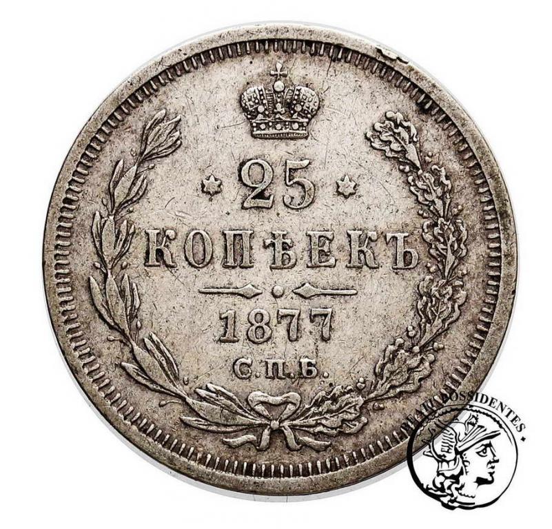 Rosja 25 Kopiejek 1877 Alexander II st.3+