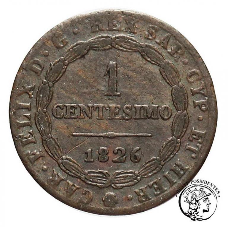 Włochy Sardinia 1 Centesimo 1826 st.3