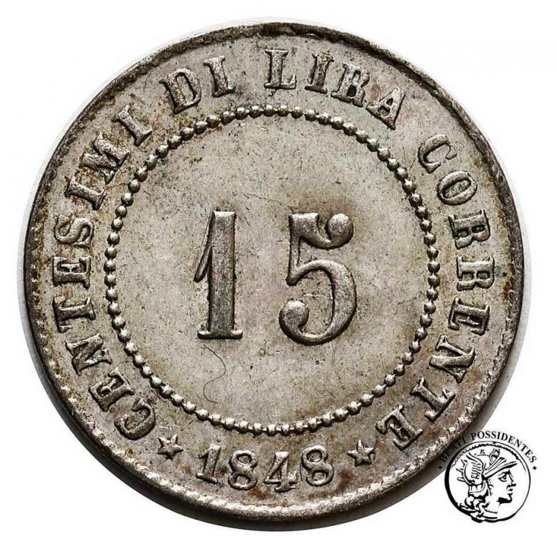 Włochy Wenecja Rewolucja 15 centesimi 1849 st.2