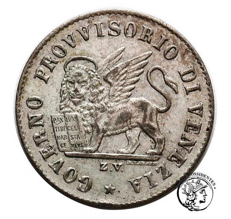 Włochy Wenecja Rewolucja 15 centesimi 1849 st.2