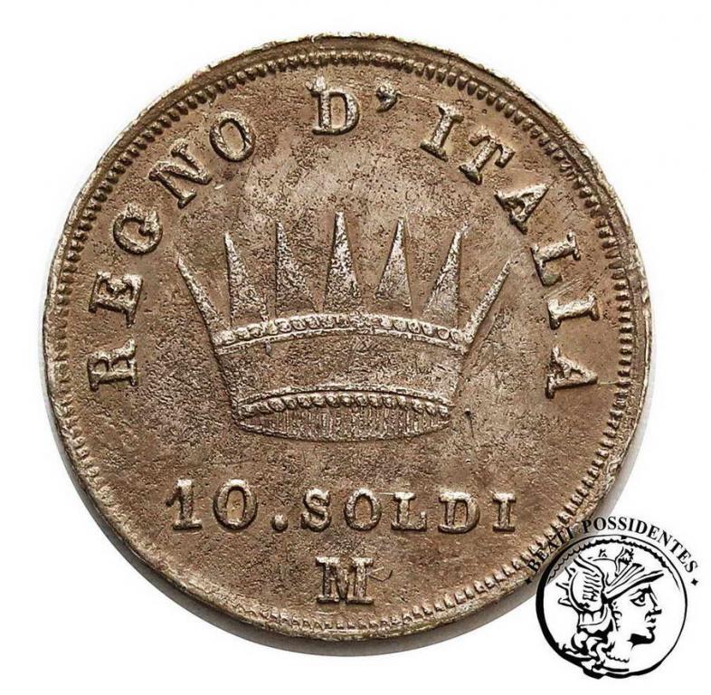 Włochy Król Napoleon I 10 soldów 1808 M st.3