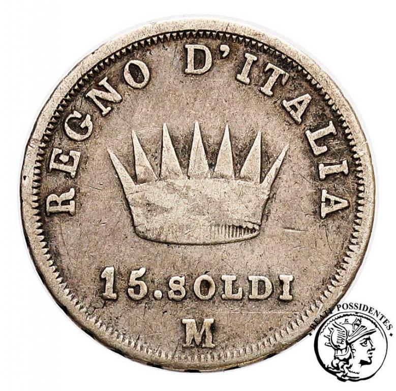 Włochy Król Napoleon I 15 soldów 1808 M st.3-