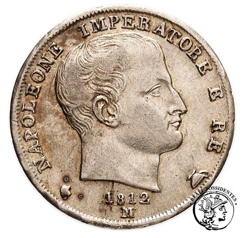 Włochy Król Napoleon I 1 Lira 1812 M st.3+