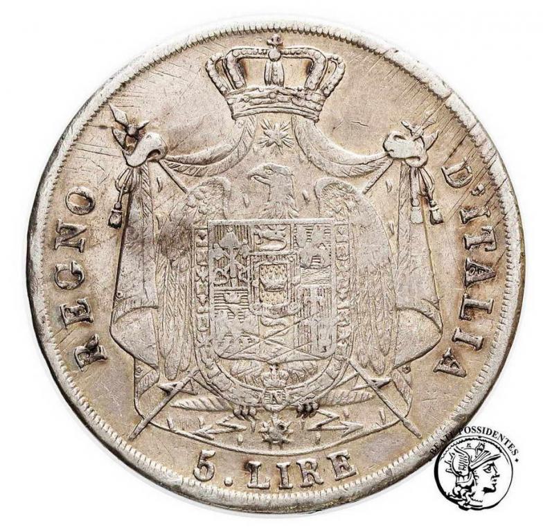 Włochy Król Napoleon I 5 Lire 1809 M st.3