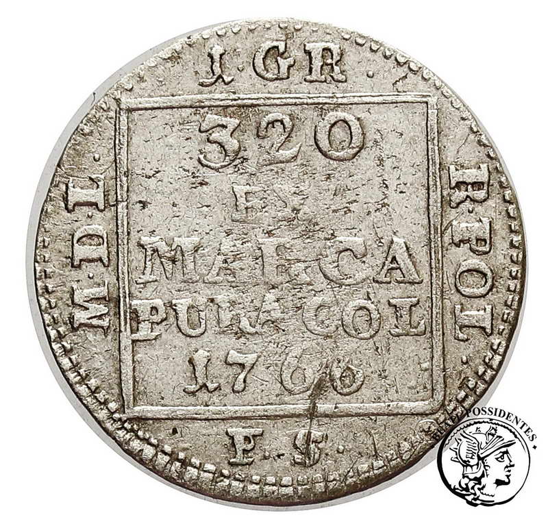 Polska St A Poniatowski grosz srebrny 1766 st. 3