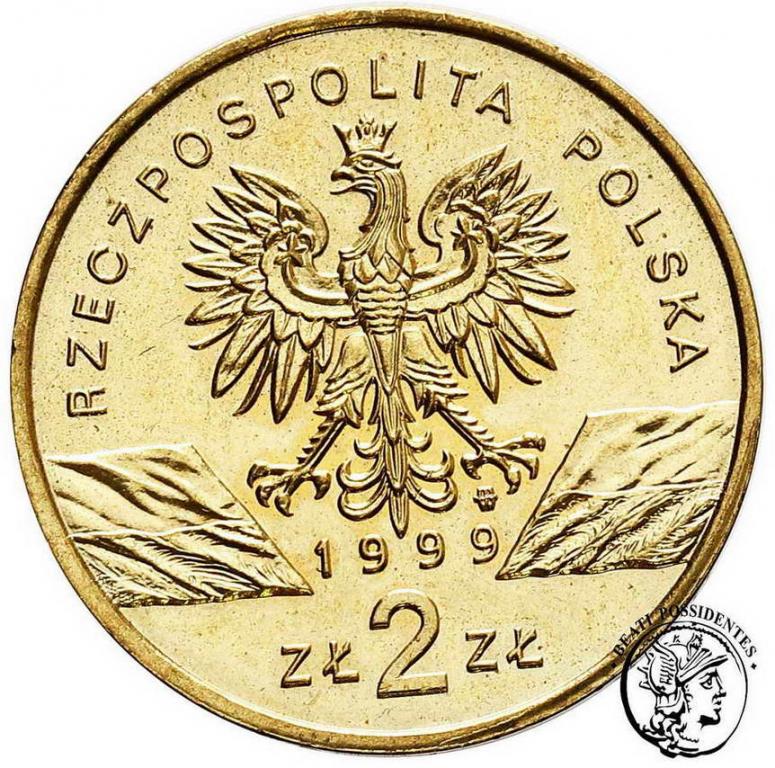 Polska III RP 2 złote Wilk 1999 st. 1-