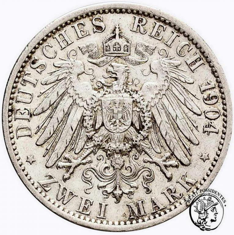Niemcy 2 marki 1904 Wilhelm II st. 3