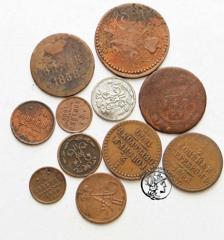 Rosja lot 11 monet 1840 - 1899 st. 3/4
