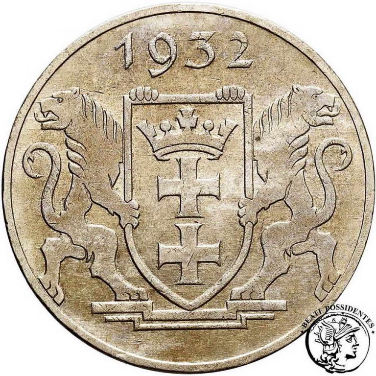 WMG 5 Guldenów 1932 Srebro Żuraw PCGS MS63