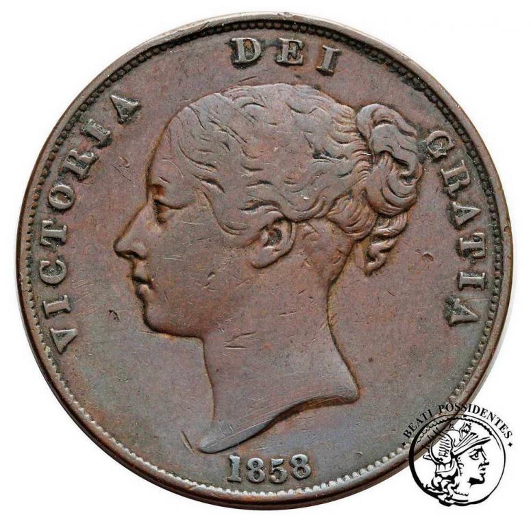 Wielka Brytania 1 penny 1858 Victoria st.3