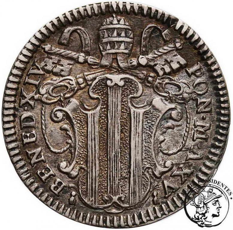Watykan Benedykt XIV grosso An XV 1754/5 st.3