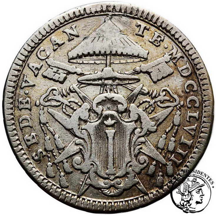 Watykan Sede vacante 1/5 scudo 1758 st.3+