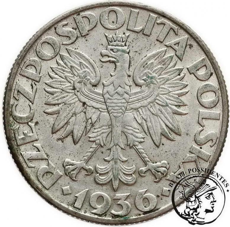 Polska 5 złotych 1936 Żaglowiec st. 3+