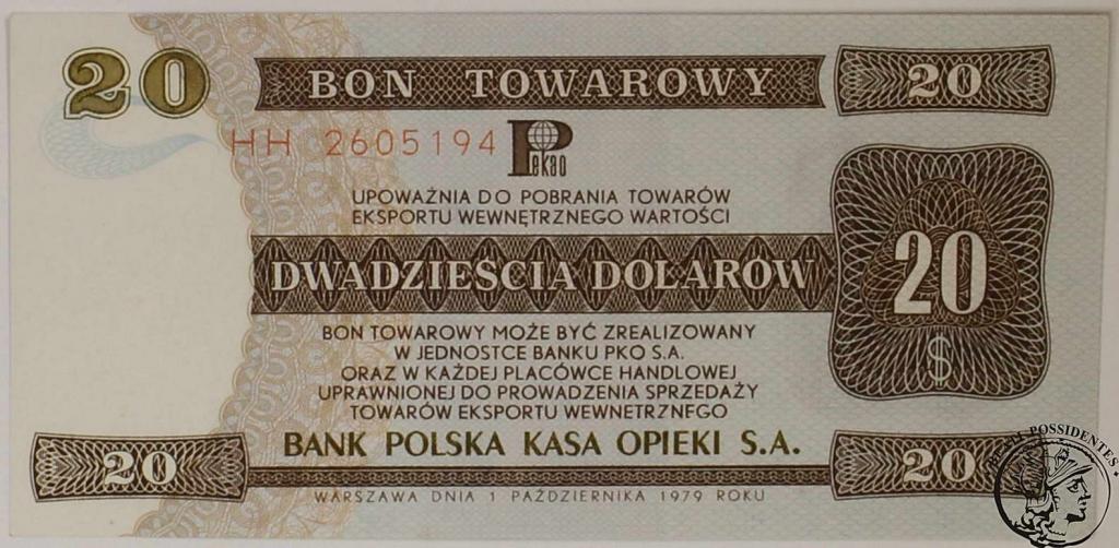 Polska PEWEX 20 dolarów 1979 ser. HH st. 1-
