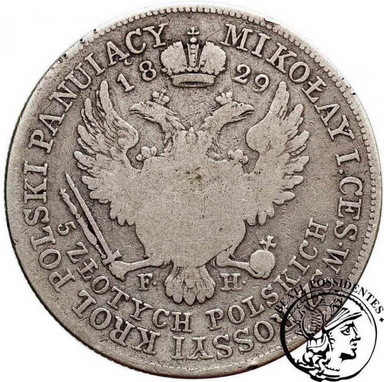 Polska 5 złotych 1829 FH st.3-
