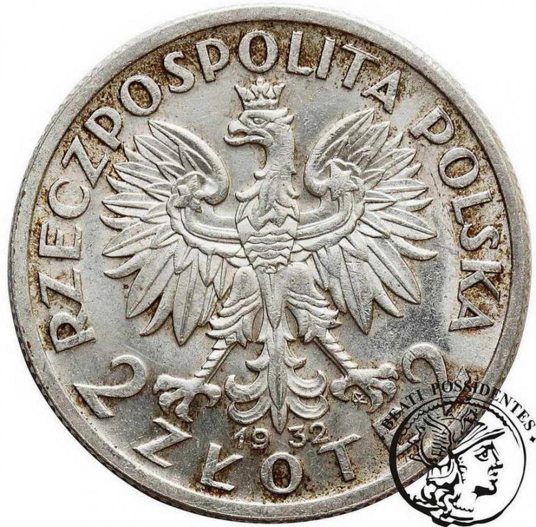 Polska II RP 2 złote 1932 głowa kobiety st.2