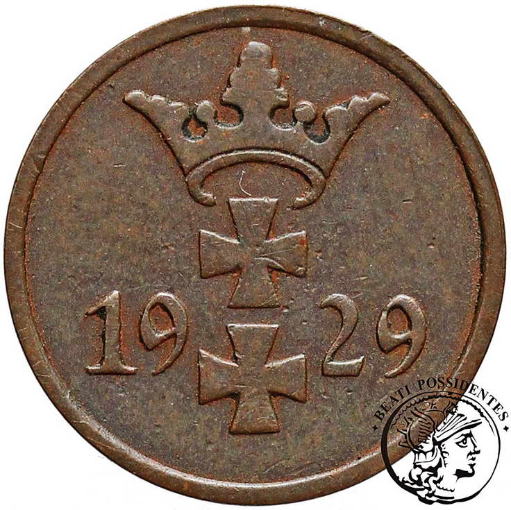 Polska Wolne Miasto Gdańsk 1 Pfennig 1929 st.3