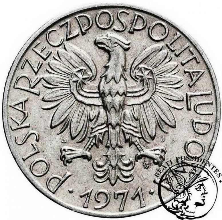 Polska PRL 5 złotych 1971 Rybak st.3+