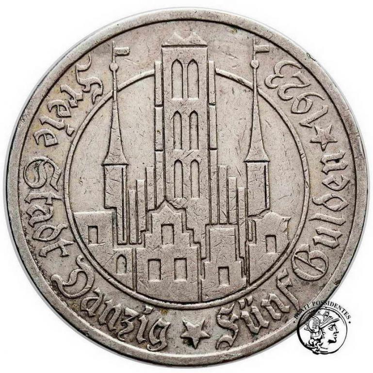 Polska Wolne Miasto Gdańsk 5 Guldenów 1923 st.3