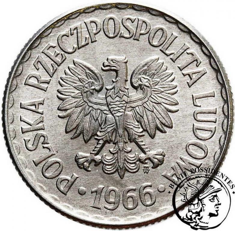 Polska 1 złoty 1966 aluminium st. 1/1-