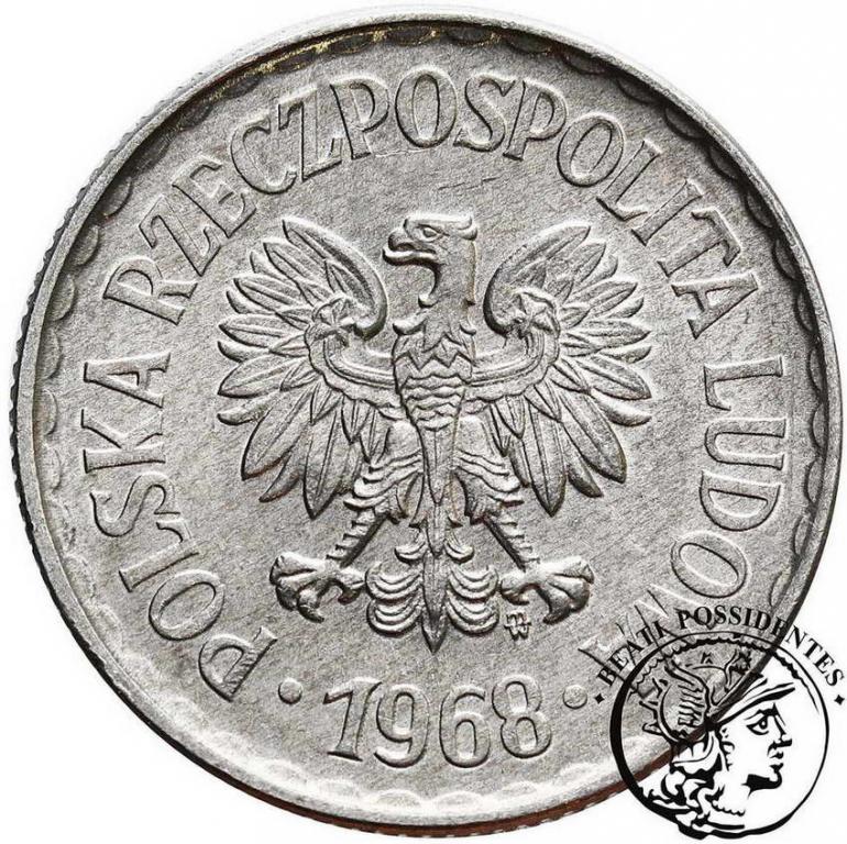 Polska 1 złoty 1968 aluminium st. 1/1-